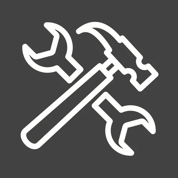 Moersleutel en hammer — Stockvector