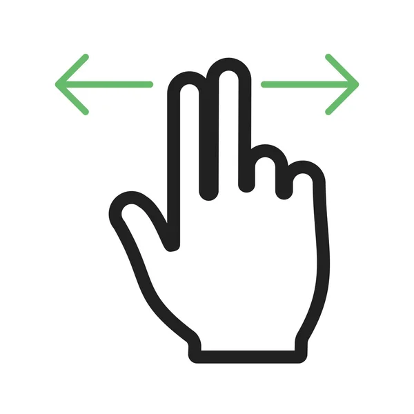 Rolagem horizontal de dois dedos —  Vetores de Stock