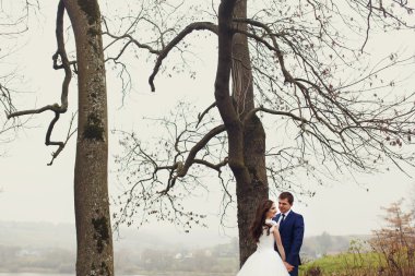 Yeni evli gelin ve damat elele