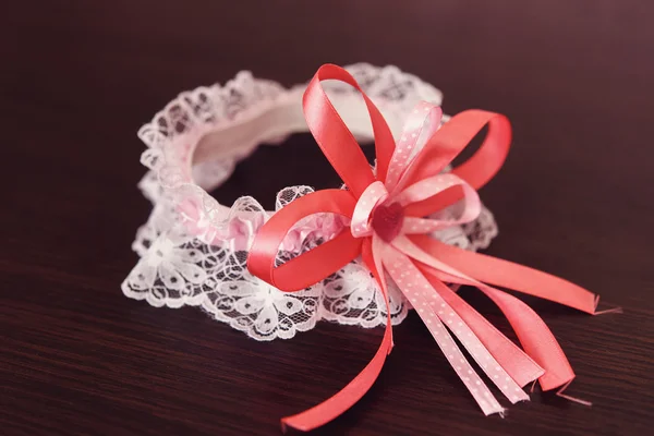 White stylish sexy garter — Stock Photo, Image