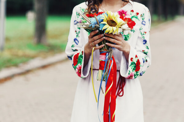 Beautiful brunette bride
