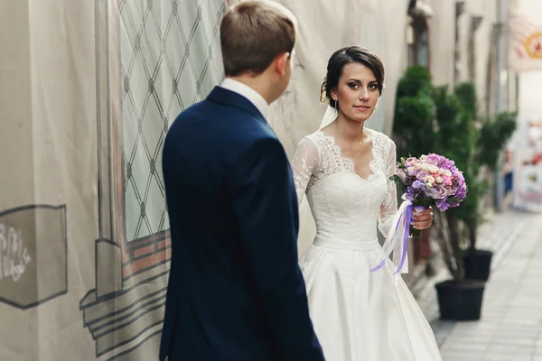 Romantiska par, bruden och brudgummen — Stockfoto