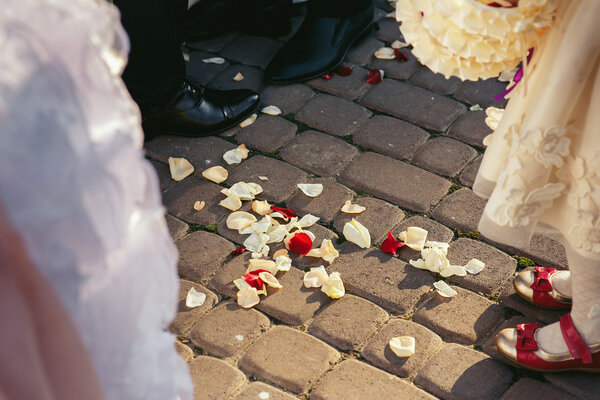 Cute little girl with white basket