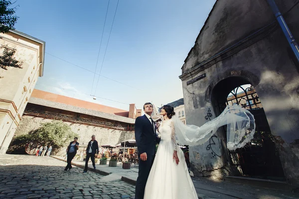 Zmysłowy newlywed para przytulanie — Zdjęcie stockowe