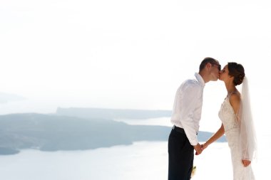 Yakışıklı mutlu damat ve gelin