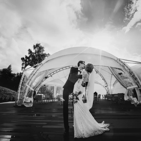 Casal romântico beijando — Fotografia de Stock