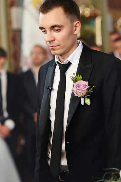 Sensual romantic handsome groom — Stock Photo, Image