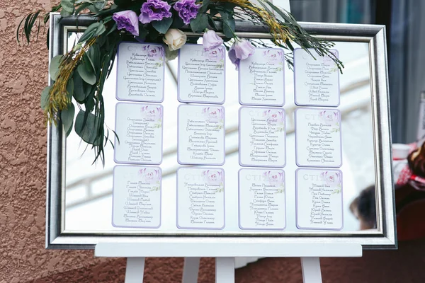 Vintage luxury wedding seating plan — Stock Photo, Image