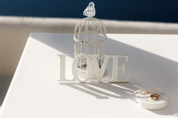 wedding decorations on white table