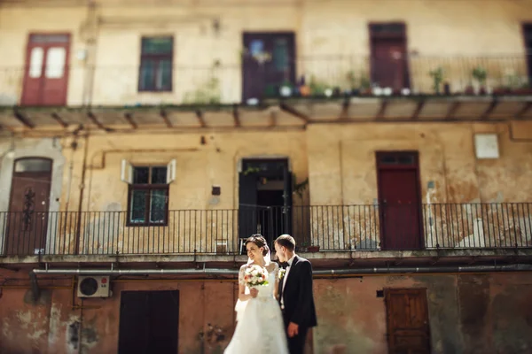 Casal recém-casado romântico — Fotografia de Stock