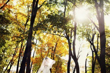 mistik orman içinde gelin portresi