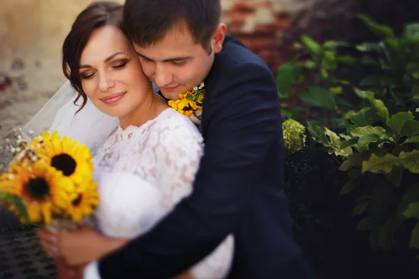 Portrait de couple nuptial à l'extérieur — Photo