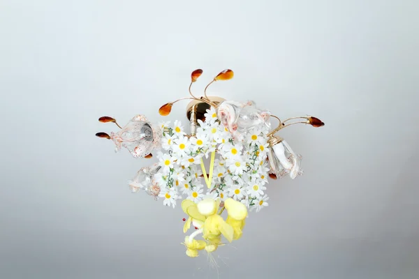 Πολυέλαιος με λουλούδια στο ταβάνι — Φωτογραφία Αρχείου