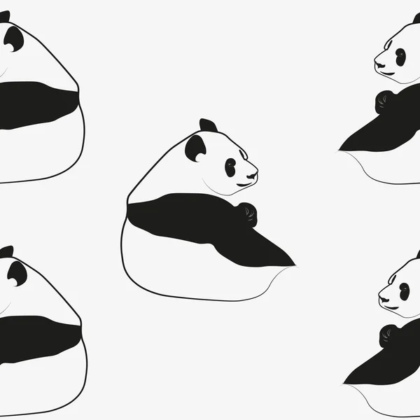 A pattern of adult pandas. Light background.