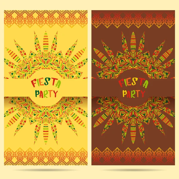 Schöne Grußkarte, Einladung zum Fest. Designkonzept für mexikanischen Cinco de Mayo-Urlaub mit aufwändigem Mandala und Rahmen-Ornament. handgezeichnete Vektor-Illustration — Stockvektor