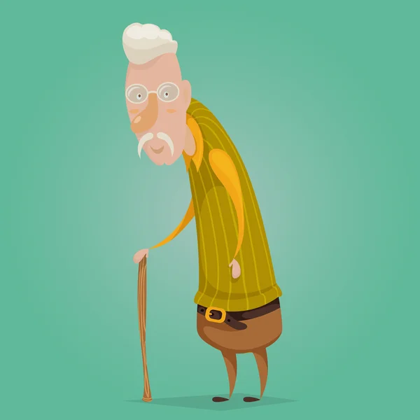 Oude man cartoon karakter. Vector illustratie — Stockvector