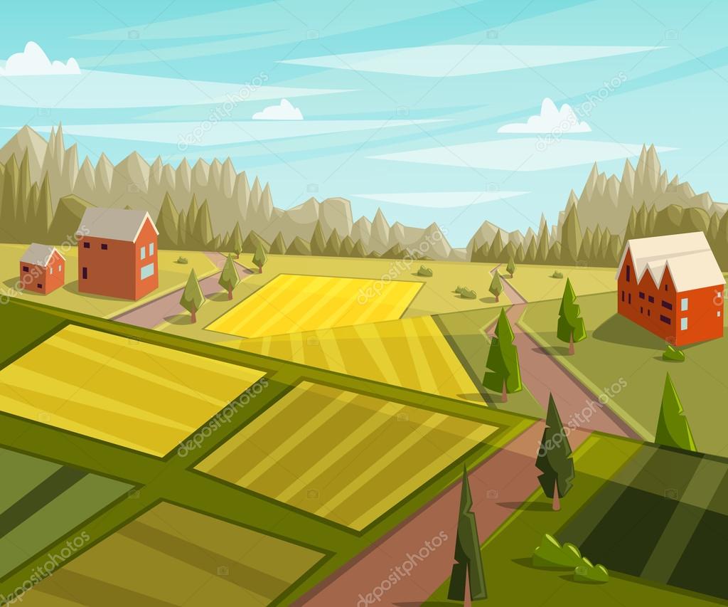 Fotos: los campos | Frescos de la granja. Paisaje rural con casa de