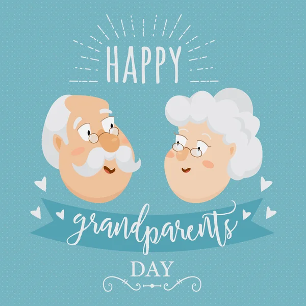 Feliz día de los abuelos cartel o tarjeta de felicitación con elementos tipográficos. Ilustración vectorial en estilo de dibujos animados — Archivo Imágenes Vectoriales