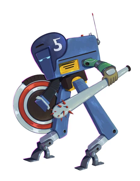 Robô Ombat Com Arma Desenhos Animados Ilustração Personagem — Fotografia de Stock