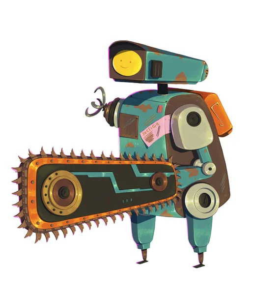 Ombat Robot Weapon Cartoon Character Illustration — Stock Photo, Image