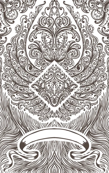 Vintage cubierta ornamento patrón jugando a las cartas — Vector de stock