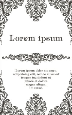 Vintage çerçeve çiçek retro kartı