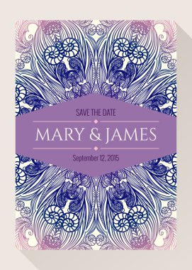 Vintage Barok renkli dantel kartı. Vektör grange çiçek damasko süsleme düğün için. Tarihi kaydetmek, anneler günü, Sevgililer günü, doğum günü kartları, davetiyeler için idealdir.