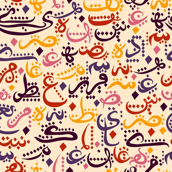 Ornamento sem costura padrão muçulmano caligrafia árabe — Vetor de Stock