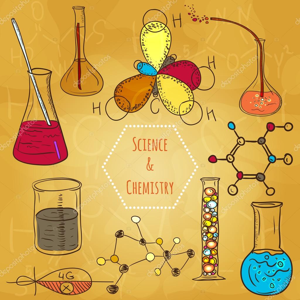 Science chemistry laboratory vector background sketchy style Stock Vector  Image by ©kateja #74026689