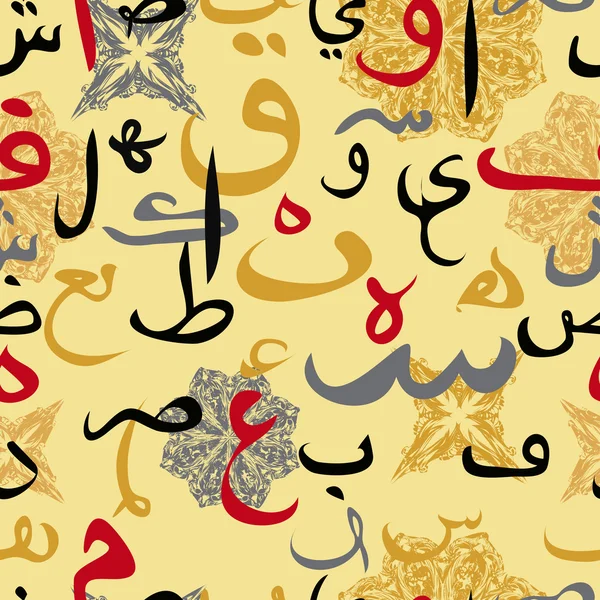 완벽 한 패턴 장식 텍스트 eid의 아랍어 서 예 무바라크 회교도 지역 사회 축제 이드 알 fitr(eid mubarak에 대 한 개념) — 스톡 벡터