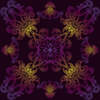 Renkli çiçek seamless modeli İslami Arapça süs tasarım