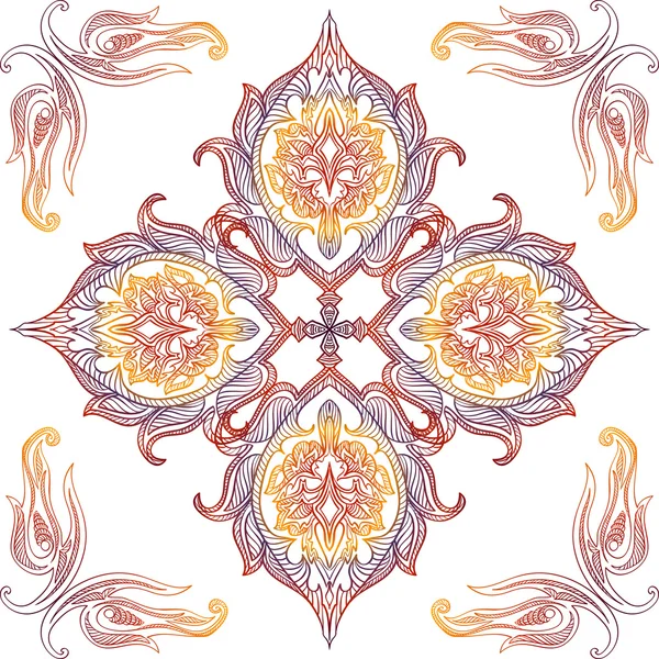 カラフルな花柄シームレス パターン イスラム教アラビア語飾りデザイン — ストックベクタ
