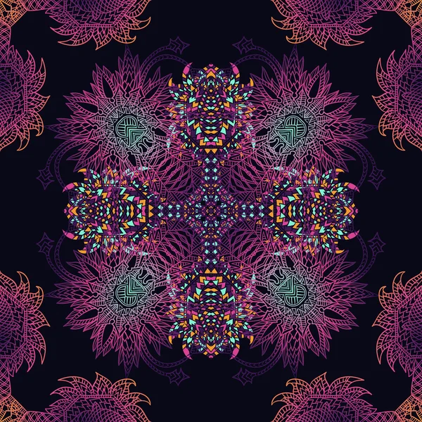 Vektor Aztec geometrisches nahtloses Muster. Hintergrund mit lateinamerikanischem Ornament — Stockvektor