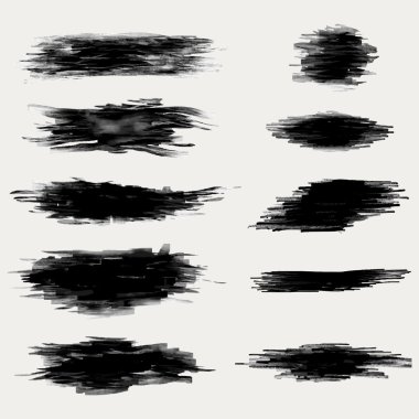 Vektör mürekkep fırça darbeleri ayarlandı