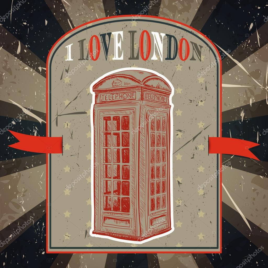 TRAVEL POSTER London Telephone Box