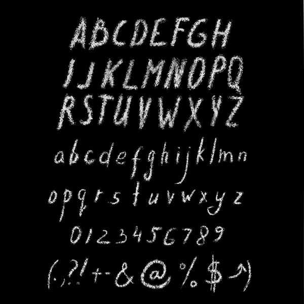 Hand drawn vector illustration chalk alphabet, back to school lettering — 图库矢量图片