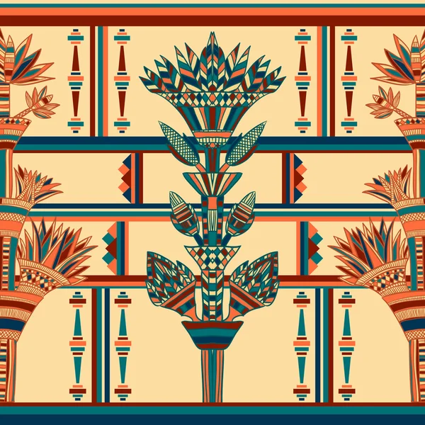 Egypt colorful ornament. Vector seamless pattern — 스톡 벡터