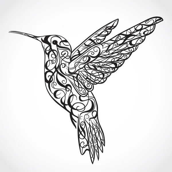 Hummingbird. Tattoo art. Retro banner, invitation,card, scrap booking. t-shirt, bag, postcard, poster.Highly detailed vintage style hand drawn vector illustration — Stock Vector