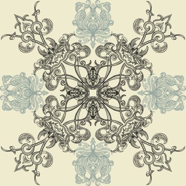 İslami Arapça süsleme ile çiçek seamless modeli. Çizilmiş vektör çizim el