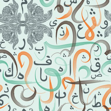 Renkli seamless modeli süsleme metin Eid Mubarak kavramı Müslüman topluluk festival Eid Al Fitr(Eid Mubarak) için Arapça hat (çeviri: Tanrı'ya şükür)