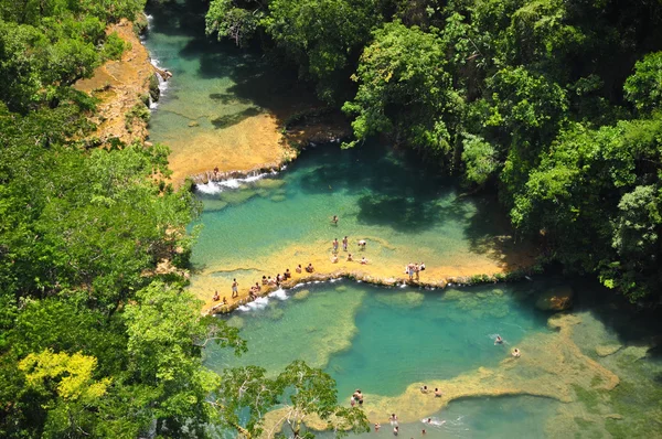 Semuc Champey, Lanquin, Guatemala, Střední Amerika — Stock fotografie