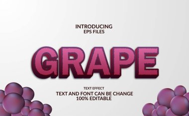 Mor üzüm suyu metni etkisi tarzı. Düzenlenebilir yazı tipi. Doğal tropikal