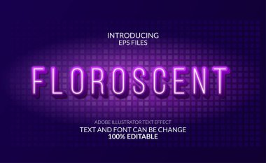 Floresan modern parlak neon metin efekti. gece hayatı ve disko için düzenlenebilir metin ve yazı tipi