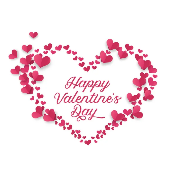 Cartão Saudação Dia Dos Namorados Com Ilustração Decoração Quadro Coração — Vetor de Stock