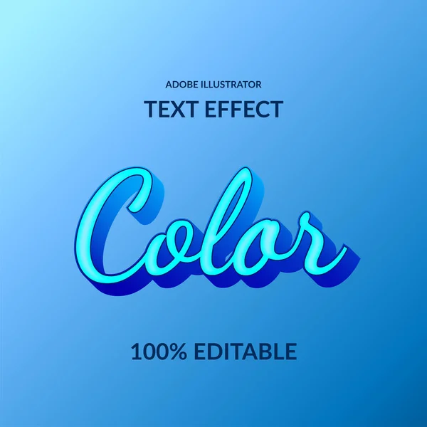 Modern Script Font Glow Blue Gradient Editable Text Effect Eps — Stock Vector