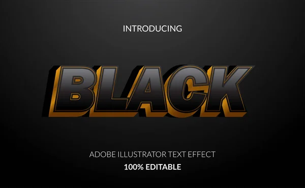 Black Text Effect Golden Color Black Friday Poster Sale Title — Stock Vector