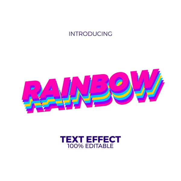 Regenbogen Bunte Neon Editierbare Adobe Illustrator Text Effekt Moderner Und — Stockvektor