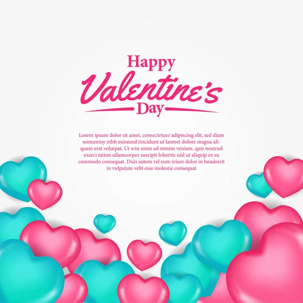 Valentin Nap Üdvözlő Kártya Plakát Banner Sablon Illusztrációjával Tosca Rózsaszín — Stock Vector