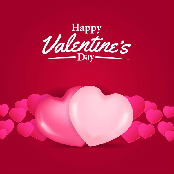Roze Hartvorm Met Rode Achtergrond Illustratie Voor Liefde Romantiek Huwelijk — Stockvector