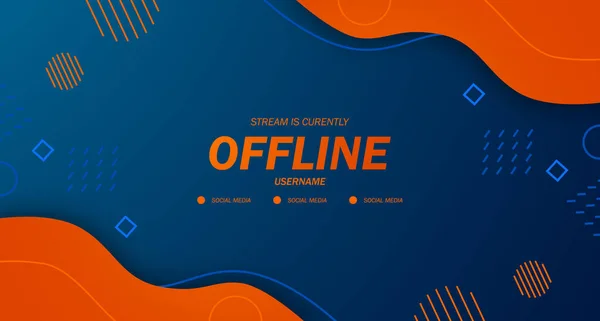 Modern Twitch Background Screensaver Offline Stream Gaming Orange Fluid Background — Διανυσματικό Αρχείο